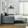thumbnail image 3 of Upholstery DayBed with Erectable Trundle and USB Charging Design, Linen DayBed with Tufted Back Grey - Twin, 3 of 5