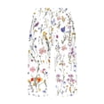 thumbnail image 3 of Domuza Women Bermuda Shorts Casual Knee Length Loose Fit Beach Shorts Summer Boho Striped Floral Print Athletic Shorts with Pocket Khaki M, 3 of 5