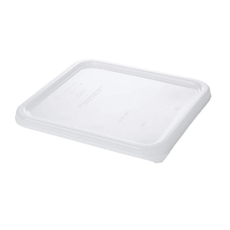 Rubbermaid Commercial Products Plastic Space Saving Square Food Storage  Container For Kitchen/Sous Vide/Food Prep, 2 Quart, Clear Fg630200Clr 