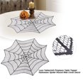 thumbnail image 4 of Mantel de encaje para chimenea, decoración de cubierta de tela redonda de araña de Halloween, 4 of 8