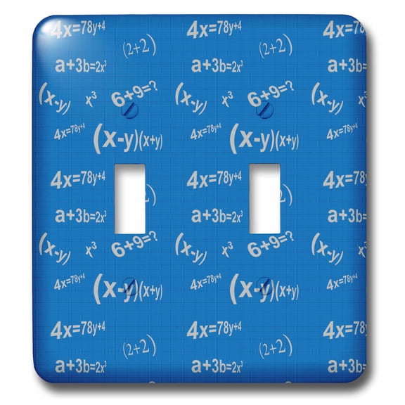 3dRose, White Math Formulas On A Blue Background, double toggle switch