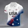 thumbnail image 3 of Men's USA 250th Anniversary Patriotic Polo Shirt American Flag Graphic Casual Short Sleeve America 250 Merchandise, 3 of 5