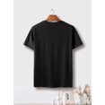 thumbnail image 2 of Camiseta informal de moda para hombre, con estampado geométrico, corte regular, manga corta, cuello redondo, verano, sin relleno, estilo jersey, para uso diario., 2 of 5