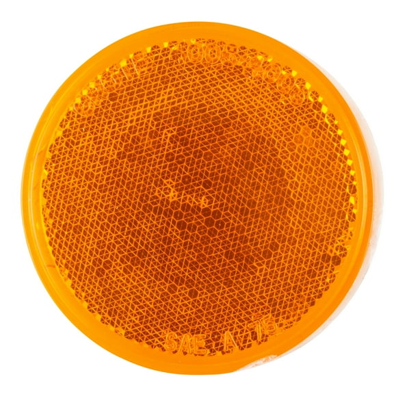 Grote 40053-3 Round Stick-On Reflector - 3", Amber (Bulk Packaging)