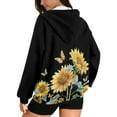 thumbnail image 5 of SCRAWLGOD Sunflower Butterfly Lightweight Hooded Zip Up Sweatshirt Women Trendy Long Sleeve Women Oversized Sweater Breathable Zipper Hoodies for Women Graphic Size XS for Office, 5 of 7