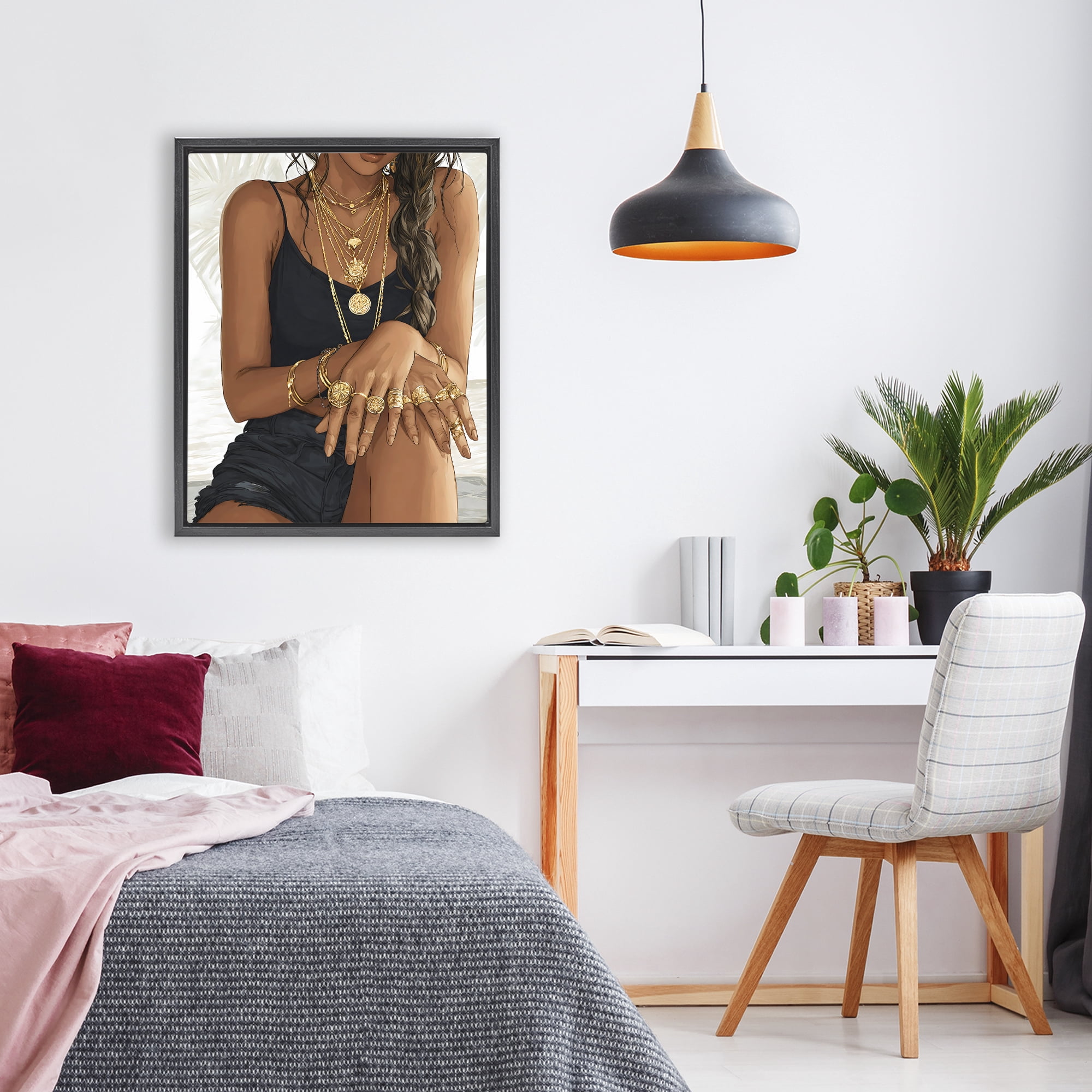 Stupell Industries All The Bling Adornments Black Framed Floater Canvas Wall Art, design by Franklyn Gregory