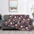 thumbnail image 2 of Yiaed Skull record rock Print Blanket Throw Blanket Soft Cozy Flannel Blanket for Home Bed Sofa Couch Chair-40"x30", 2 of 6