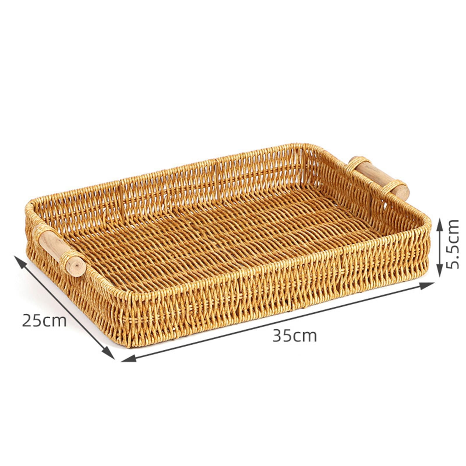 Fiocias Toilet Paper Holder Paper Towel Holder Countertop Kitchen Roll Holders Standing Paper Towel Storage Baskets Woven Kitchen Storage Baskets with Handles