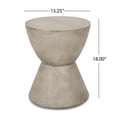 thumbnail image 4 of Light Grey Outdoor MGO Side Table 15.25" x 15.25" x 18" Contemporary Weather Resistant Accent Table for Patio Backyard Poolside No Assembly Required, 4 of 9