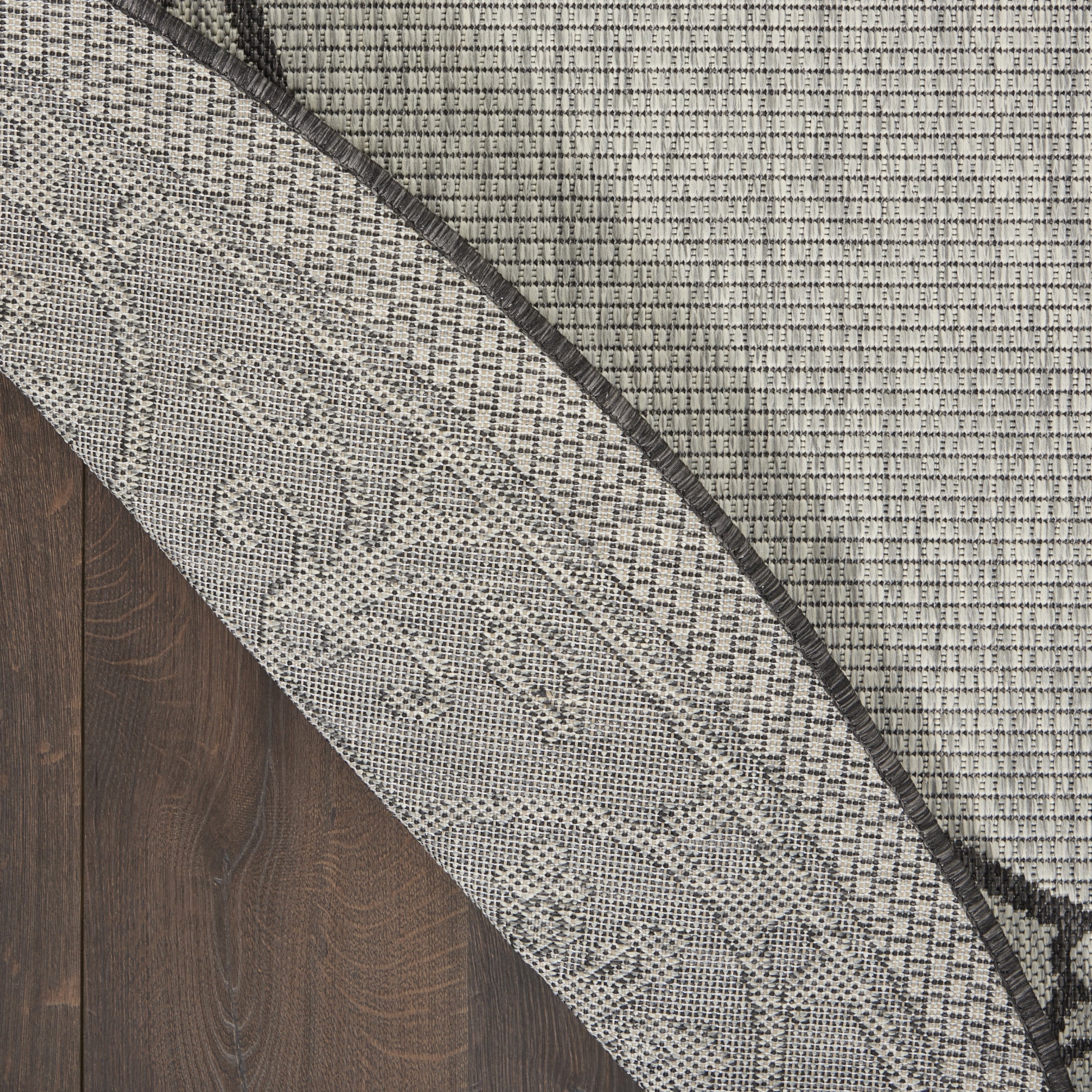 Nourison Country Side 5'3" x Round Ivory/Charcoal Transitional Rug