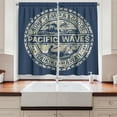 thumbnail image 2 of Ambesonne Holiday Kitchen Curtains, Pacific Waves Surf Camp, 55"x45", Khaki Slate Blue, 2 of 3