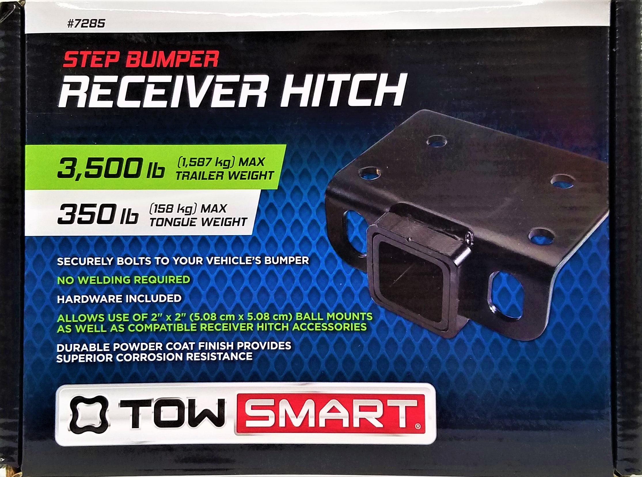 TowSmart 7285 Class II Step Bumper Receiver Hitch 2" Receiver Opening, Black
