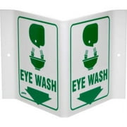 Brady V1EW03A Eye Wash "V" Sign, 2 Sided, Acrylic, 9"W x 6"H
