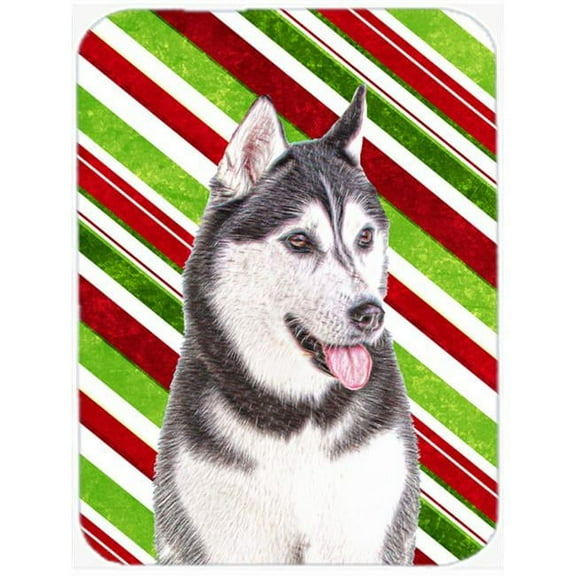 Candy Cane Holiday Christmas Alaskan Malamute Mouse Pad, Hot Pad or Trivet