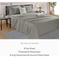 thumbnail image 3 of King Sheets Set Thread Count Sateen Weave Pc Long Staple Cotton Hotel Luxury Deep Pocket King Bed Sheets, 3 of 9