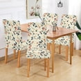 thumbnail image 2 of Yayeee 4 Pack Dining Chair Covers Stretch Parson Chairs Slipcovers Seat Protector, Beige Leaves Plaid, 2 of 6