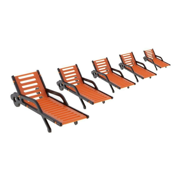 destyer 10 Pieces Plastic Beach Bench Sun Loungers Model Landscape