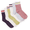 Green Stripe/Pointelle, variant on No Boundaries Women's Ribbed Mid Crew Socks, 6-Pack, Women's, Shoe Sizes 4-10
