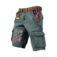 thumbnail image 2 of Man's Shorts Patriotic Graphic Independence Day Shorts Distressed Washed Freedom We the People Cargo Shorts Outdoor Military Casual Work Golf Shorts,Green M, 2 of 3