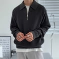 thumbnail image 5 of Men's Lapel Sweater Slim Fit Lightweight Sweatshirts Knitted Pullover for Casual Or Formal Wear Half Zip Knitwear, 5 of 19