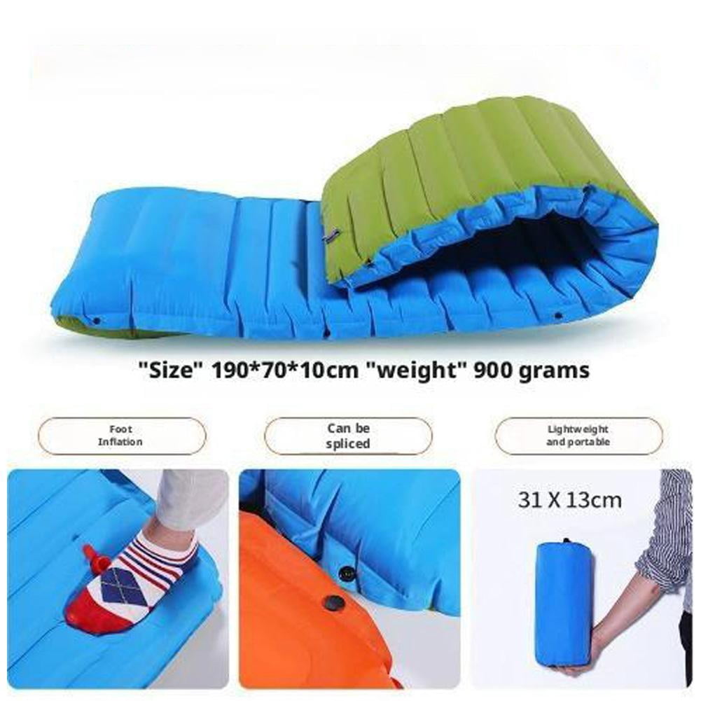 Single Size Camping Air Mattress with Built in Foot Pump, Thicken Inflatable Bed Blow Up Mattress Sleeping Pad for Camping Backpacking Hiking Traveling Tent