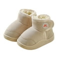 thumbnail image 4 of Toddler Boots Winter Girls Cozy Lined Boots Solid Color Non Outdoor Cold Weather Footwear Soft Toddler Youth Children Shoes Boots for Toddler Girl Beige 18 Months-24 Months, 4 of 4