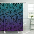 thumbnail image 1 of SUTTOM Musical Reversible Music Hearts Teal Purple Treble Clef Notes Shower Curtain 60x72 inch, 1 of 1