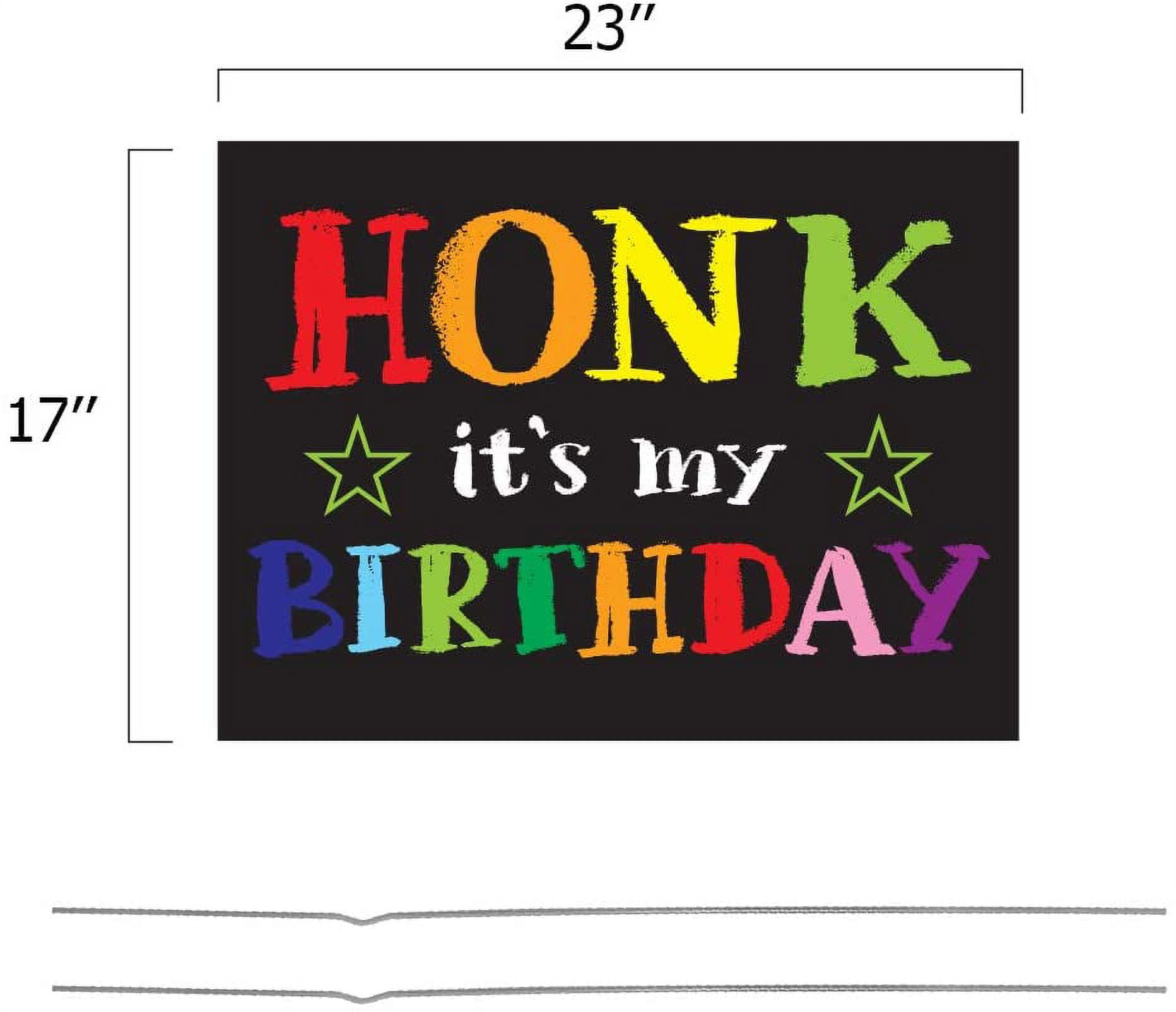 Vispronet Honk Its my Birthday Yard Sign – 23in x 17in Weather Resistant Yard Sign with Stake – Outdoor/Indoor Birthday Decorations and Décor