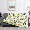 thumbnail image 2 of Honeii Penguins On The Beach print throw blanket, crafted from cozy cotton flannel, offers versatile home decor as a bedding suitable for all seasons.-40"x30", 2 of 6