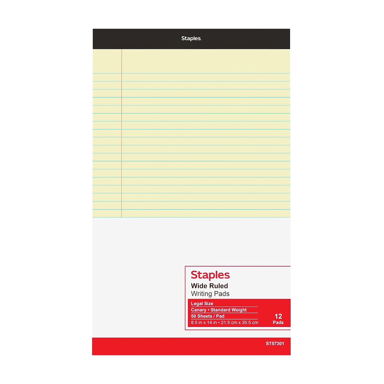 MyOfficeInnovations Notepads 8.5" x 14" Wide Yellow 50 Sheets/Pad 12 Pads/PK (26830) 163857