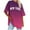 Hot Pink, variant on MIUOWANP Women's Raglan Elbow Sleeve Top Gradient Color Letter Print Loose Breathable Casual Round Neck T-Shirt Size M(6)Pink