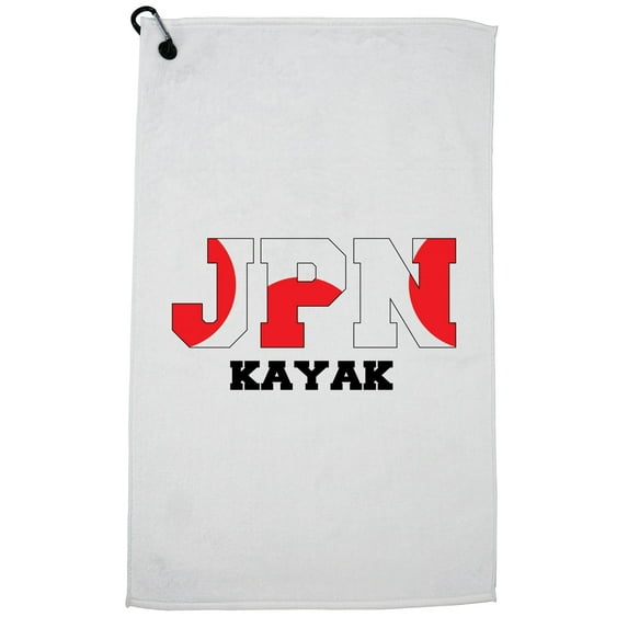 Japan Kayak - Olympic Games - Rio - Flag Golf Towel with Carabiner Clip