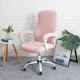 thumbnail image 3 of LAICAIW Office Chair Cover Water Resistant Pink Stretch Jacquard Computer Chair Slipcover for Armrest Chairs M, 3 of 7