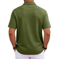 thumbnail image 5 of Mens Golf Shirt Dry Fit Mens Polo Shirts Short Sleeve Performance Golf Polos for Men with Collar Work Shirts Army Green L, 5 of 8