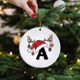 thumbnail image 4 of Luoshdecor Christmas Tree Letter Ornaments 2025，26 Initial Xmas Elk Hat Hanging Pendant,Xmas Gift for Home fireplace Party 3.15in (A), 4 of 9