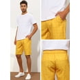 thumbnail image 5 of Unique Bargains Men's Plaid Shorts Straight Fit Comfort Flat Front Checked Shorts 32 Yellow, 5 of 6