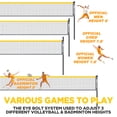 thumbnail image 7 of Haokelball Outdoor Volleyball and Badminton Combo Set with Net Width and Height Adjustable Volleyball Badminton Net for Backyard, 4 Rackets, 4 Shuttlecocks, Boundary, Volleyball, Pump and Carry Bag, 7 of 7