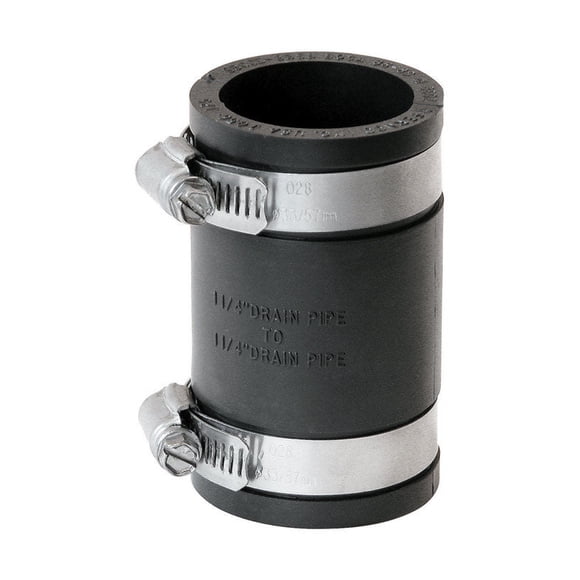 Acoplamiento flexible Fernco Schedule 40 PVC 1-1/4 pulgadas Hub X 1-1/4 pulgadas DC Hub, paquete de