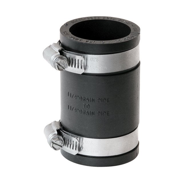 Acoplamiento flexible Fernco Schedule 40 PVC 1-1/4 pulgadas Hub X 1-1/4 pulgadas DC Hub, paquete de