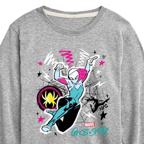 Marvel - Ghost Spider Sketchy - Youth Boys Long Sleeve Graphic T-Shirt