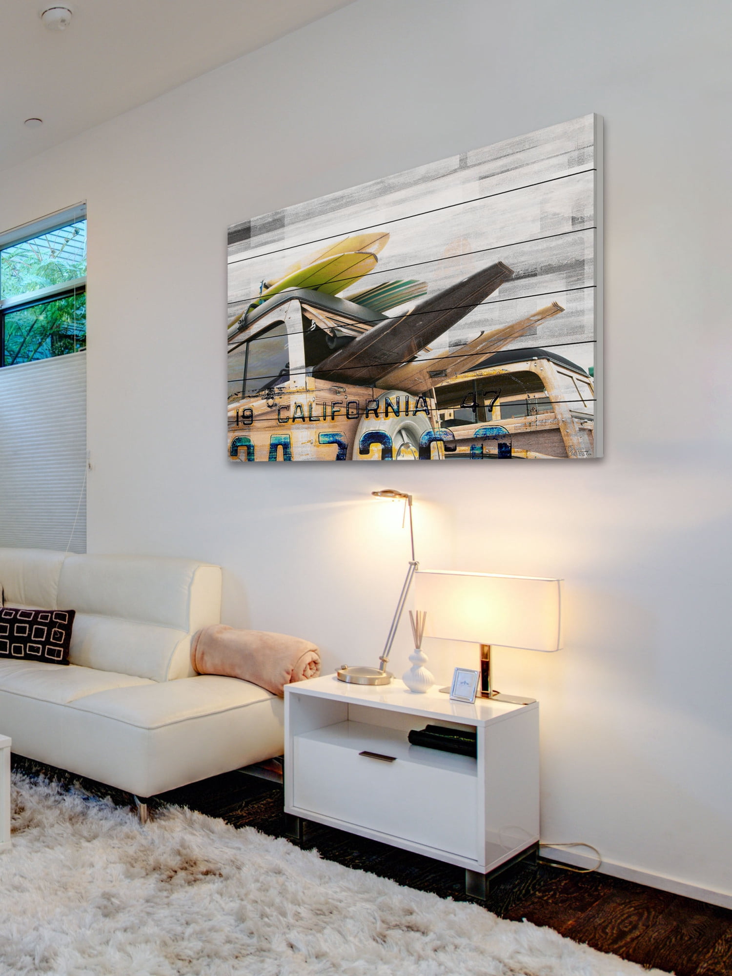 Parvez Taj "Cali Day" Print on White Wood