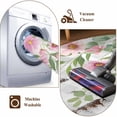 thumbnail image 4 of Colorful Flowers Round Rug 6ft Washable Circle Kitchen Rugs Non Slip Spring Floral Leaves Botanical Gray Plaid Large Area Rug Indoor Floor Carpet for Bedroom Living Room Home Office Dining Room, 4 of 8