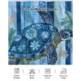 thumbnail image 5 of Sea Turtle Bed Skirt King Size 16&nbsp;Inch Drop, Floral Leaf Retro Blue Stripes Wrap Around Dust Ruffle Bedskirts, Wrinkle & Fade Resistant Easy Fit Bedskirt with Adjustable Elastic, 5 of 8