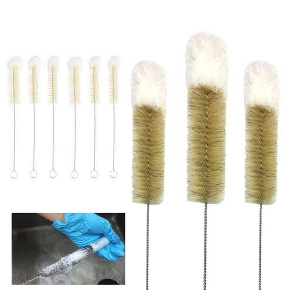 6 Bottle Cleaner Brush Cotton Soft Tip Prevent Scratches Small Long Brush Glass