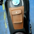 thumbnail image 5 of Vintage Leather Motorcycle Tank Bag with Retro Game Stickers - Durable Oil Storage Pouch for Harley Cruiser Scooter - 8.07x5.51x1.57 Inches Black/Brown Document Holder for Moped Accessories, 5 of 9