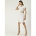 thumbnail image 3 of Moomaya Solid Summer 2 Pcs Set For Women, Off-Shoulder Crop Top - Mini Skirt Coord Set, 3 of 8