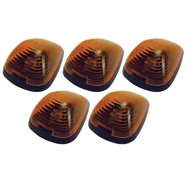 Pacer Performance Feu de Signalisation de Toit - LED 20-236 Hi-Five; Style OEM à Ajustement Direct; Lentille Ambrée; Ampoule LED; Ampoule Claire; Ensemble de 5 Lumières; avec Faisceau de Câblage