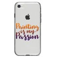 thumbnail image 1 of DistinctInk Clear Shockproof Hybrid Case for iPhone 7 8 SE (2020 Model) 4.7" Screen TPU Bumper Acrylic Back Tempered Glass Screen Protector - Painting is My Passion, 1 of 5