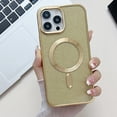 thumbnail image 1 of for iPhone 13 Pro Magnetic Glitter Case,[Compatible with MagSafe] Luxury Plating Cute Bling Shiny Clear Lightweight Shockproof Slim Phone Cover for Women Girls,Gold, 1 of 8
