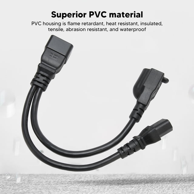 Cable de alimentación IEC320 C20 a IEC320 C13 5 15R, divisor en Y de 1 entrada y 2 salidas para monitor, PC, escritorio, impresora y escáner.